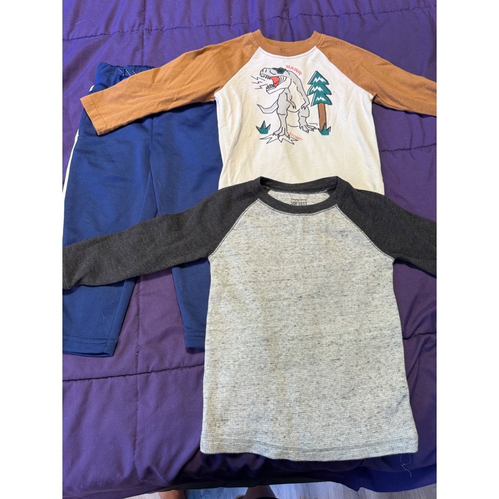 Jumping Beans & Garanimals Toddler Boys 2T Dinosaur Shirt Waffle Tee Joggers Set